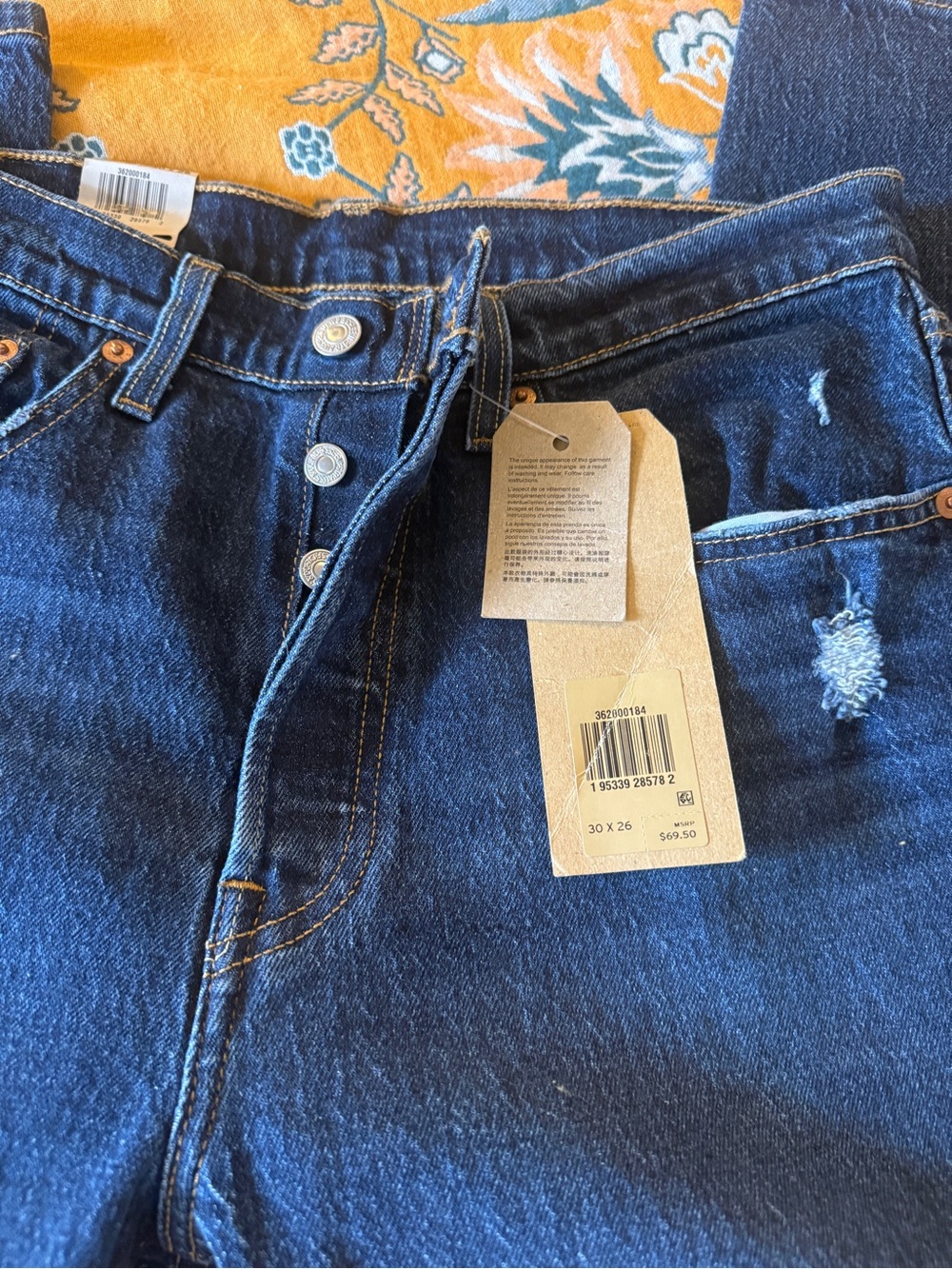 Levi’s 501 High-Rise Straight Crop Jeans in Dark Wash 30 X 26 NWT - Picture 7 of 9